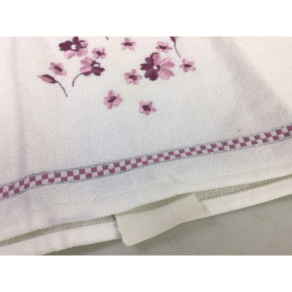 Vintage Antique Rose Towel Set Floral Embroidered New - Picture 6 of 8